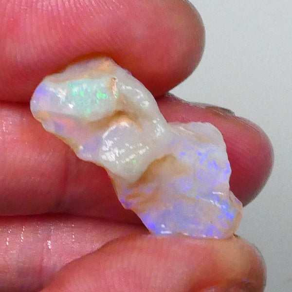 Coober Pedy Crystal Seam opal rough 12.00cts Lots of blue colours to cut / carve & Polish 25x11x9mm  Lot B4-A573