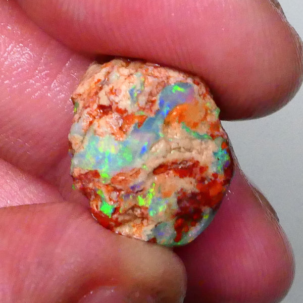 Exotic Bright Vibrant Multicolours on this untouched knobby opal rough 9.20cts Lighting Ridge Material Collect/carve/cut  18x14x9mm Lot B4-A791