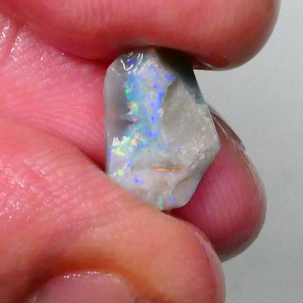 Gorgeous Rainbow bar with Reds 2.15cts Small size Lightning Ridge Dark Base Seam opal rough to gamble cut 13x8x3mm Lot B4-A569