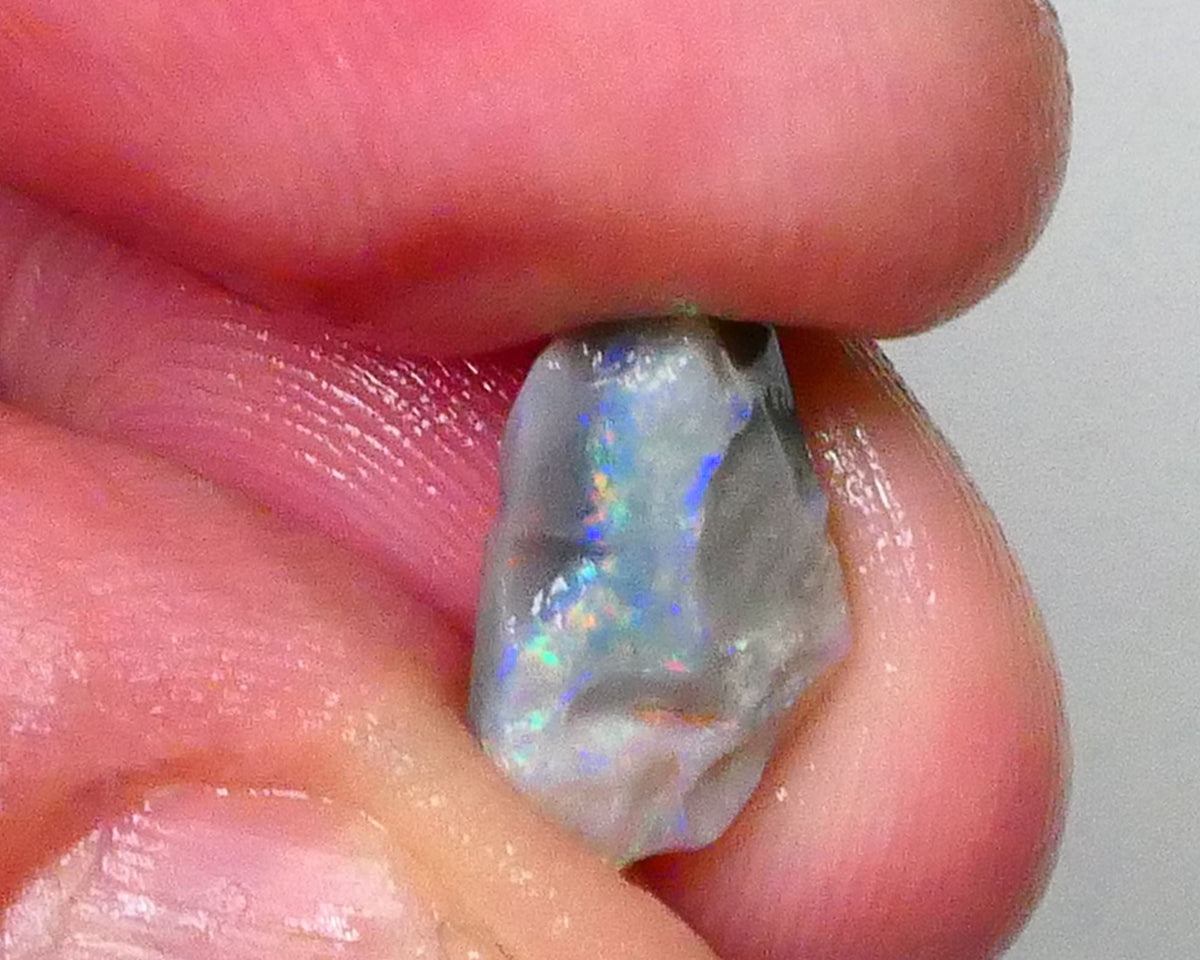 Gorgeous Rainbow bar with Reds 2.15cts Small size Lightning Ridge Dark Base Seam opal rough to gamble cut 13x8x3mm Lot B4-A569