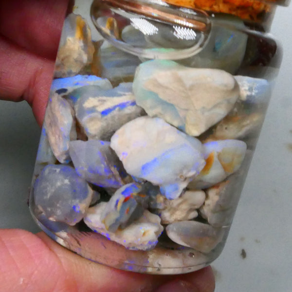 Lightning Ridge Knobby Seam dark base 150cts Potch & Lots colours to gamble 16mm chip size  Lot B4-A558