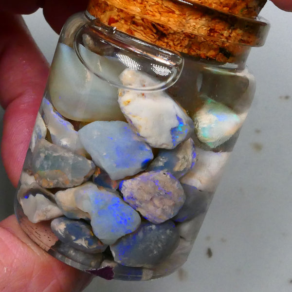 Lightning Ridge Knobby Seam dark base 150cts Potch & Lots colours to gamble 16mm chip size  Lot B4-A558