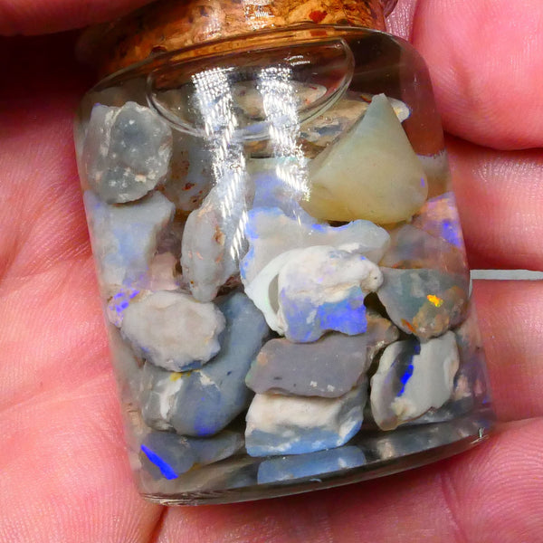 Lightning Ridge Knobby Seam dark base 150cts Potch & Lots colours to gamble 16mm chip size  Lot B4-A558