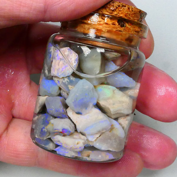 Lightning Ridge Knobby Seam dark base 150cts Potch & Lots colours to gamble 16mm chip size  Lot B4-A558