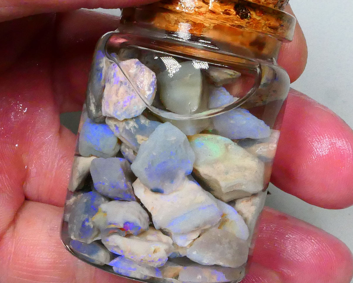 Lightning Ridge Knobby Seam dark base 150cts Potch & Lots colours to gamble 16mm chip size  Lot B4-A558