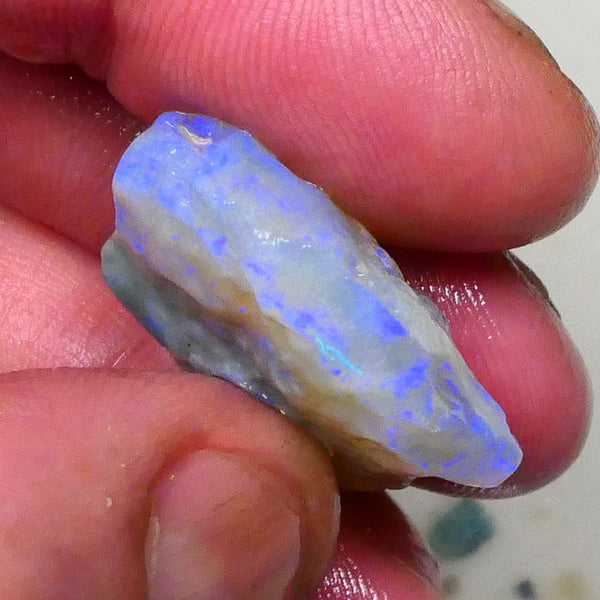 Large Dark Base Crystal knobby opal rough 33.00cts Lightning ridge Blues visible 360 to cut 28x25x10mm  Lot B4-A583