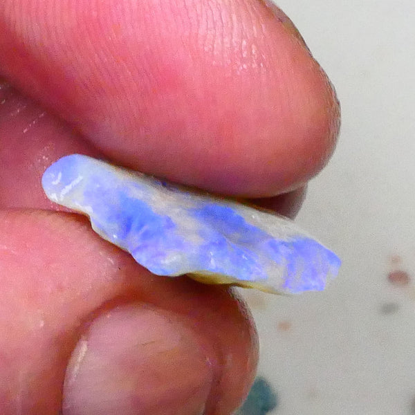 Lightning Ridge Crystal Seam opal 11.00cts 360 visible blues in Milky colour bar 19x19x5mm Lot B4-A582
