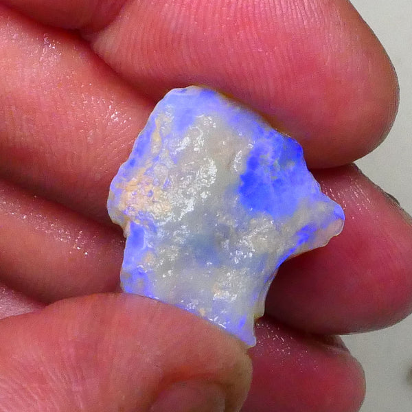 Lightning Ridge Crystal Seam opal 11.00cts 360 visible blues in Milky colour bar 19x19x5mm Lot B4-A582
