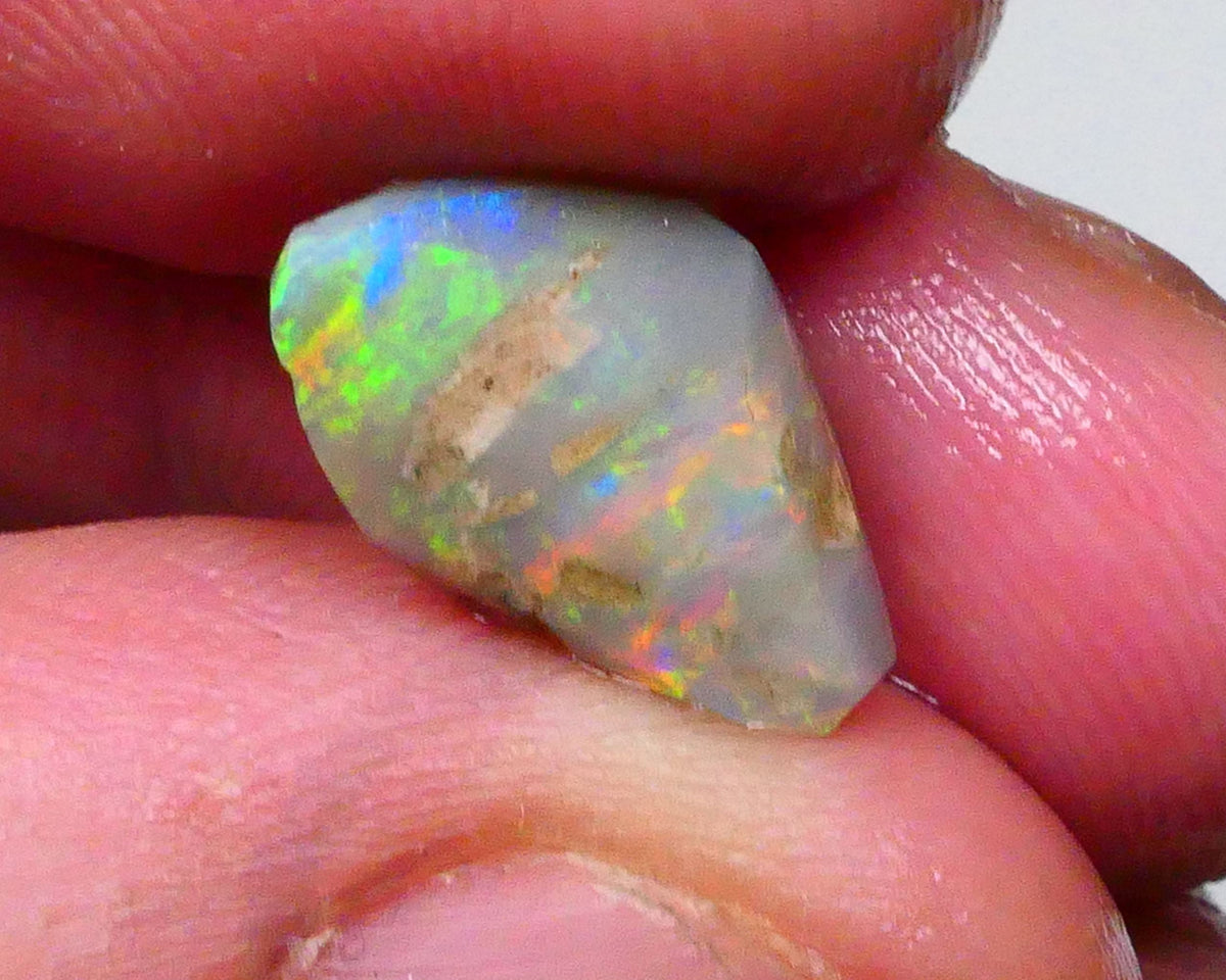 Red & Yellow Green & blue I can see a rainbow 3.20cts Lightning Knobby opal rub rough 15x9x4mm Lot B4-A596
