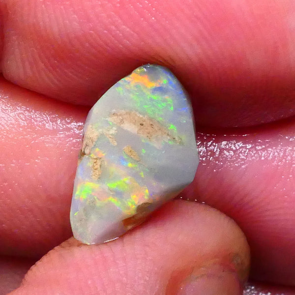 Red & Yellow Green & blue I can see a rainbow 3.20cts Lightning Knobby opal rub rough 15x9x4mm Lot B4-A596