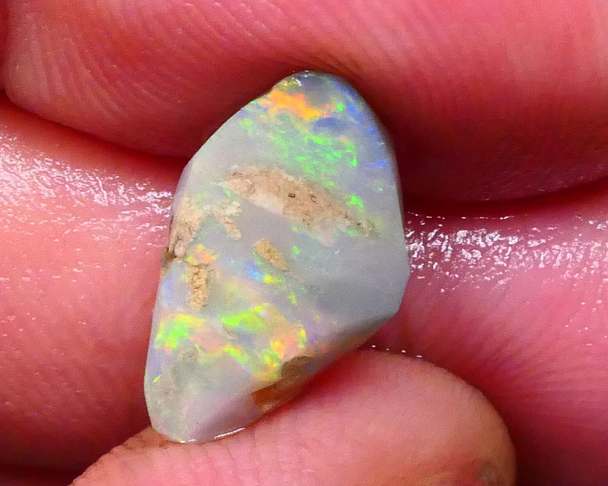 Red & Yellow Green & blue I can see a rainbow 3.20cts Lightning Knobby opal rub rough 15x9x4mm Lot B4-A596