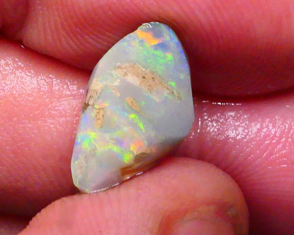 Red & Yellow Green & blue I can see a rainbow 3.20cts Lightning Knobby opal rub rough 15x9x4mm Lot B4-A596