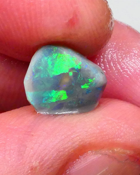 DEAL Bling Rub Mix of PATTERNS Dark base opal rub from Lighting Ridge 1.60cts Gorgeous Bright Green & blue dominant Multifires here 10x8x3mm Lot B4-A595