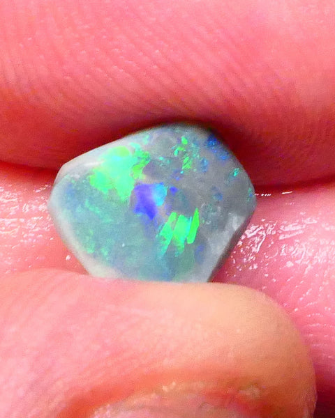 DEAL Bling Rub Mix of PATTERNS Dark base opal rub from Lighting Ridge 1.60cts Gorgeous Bright Green & blue dominant Multifires here 10x8x3mm Lot B4-A595