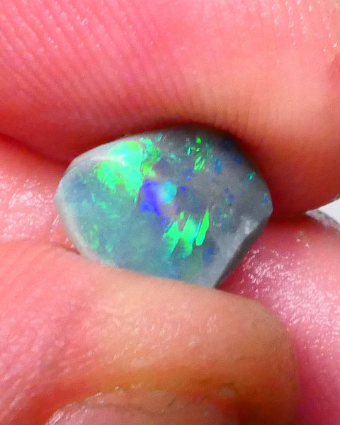 DEAL Bling Rub Mix of PATTERNS Dark base opal rub from Lighting Ridge 1.60cts Gorgeous Bright Green & blue dominant Multifires here 10x8x3mm Lot B4-A595