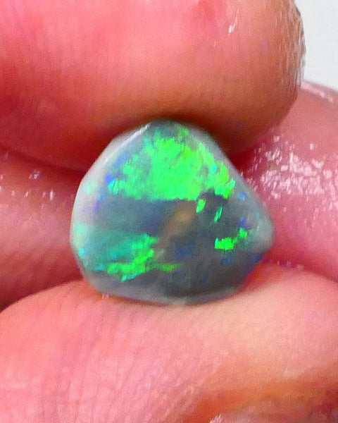 DEAL Bling Rub Mix of PATTERNS Dark base opal rub from Lighting Ridge 1.60cts Gorgeous Bright Green & blue dominant Multifires here 10x8x3mm Lot B4-A595