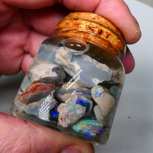 Lightning Ridge Knobby & Seam 235.00cts Potch & Colours to gamble 25mm to chip size Lot B4-A587