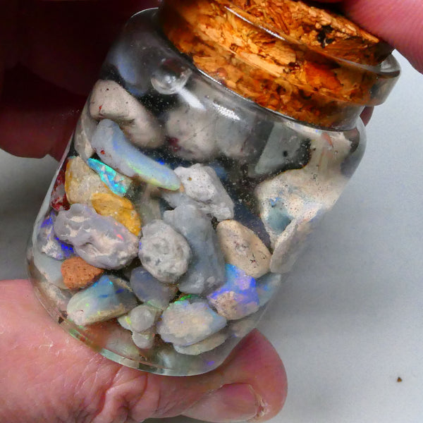 Lightning Ridge Dark Base knobby Fossil Seam rough 140.00cts Potch & Colours/Multicolours 17mm to chip size   Lot B4-A586