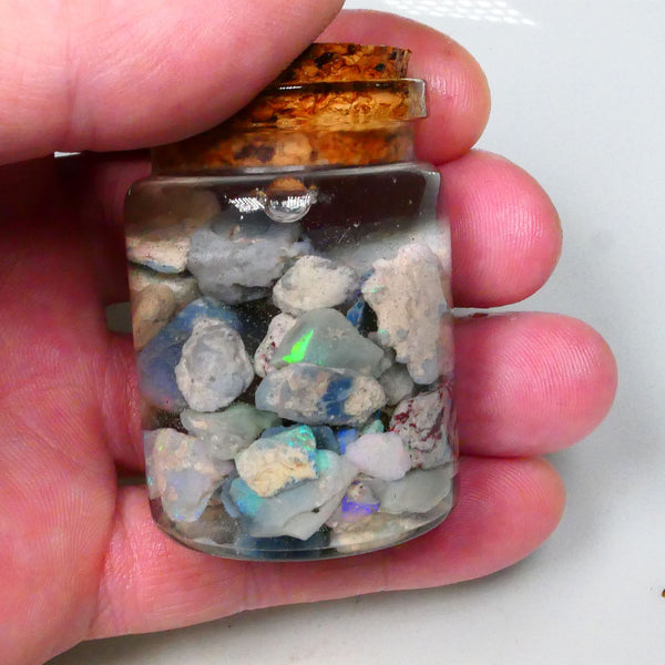 Lightning Ridge Dark Base knobby Fossil Seam rough 140.00cts Potch & Colours/Multicolours 17mm to chip size   Lot B4-A586