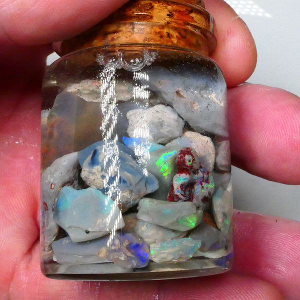 Lightning Ridge Dark Base knobby Fossil Seam rough 140.00cts Potch & Colours/Multicolours 17mm to chip size   Lot B4-A586