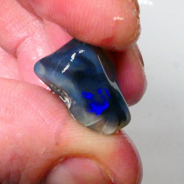 Tumbled black knobby opal rough 18.00cts Lighting Ridge Gorgeous Royal blues making an appearance Chase & cut 17x15x12mm  Lot B4-A584