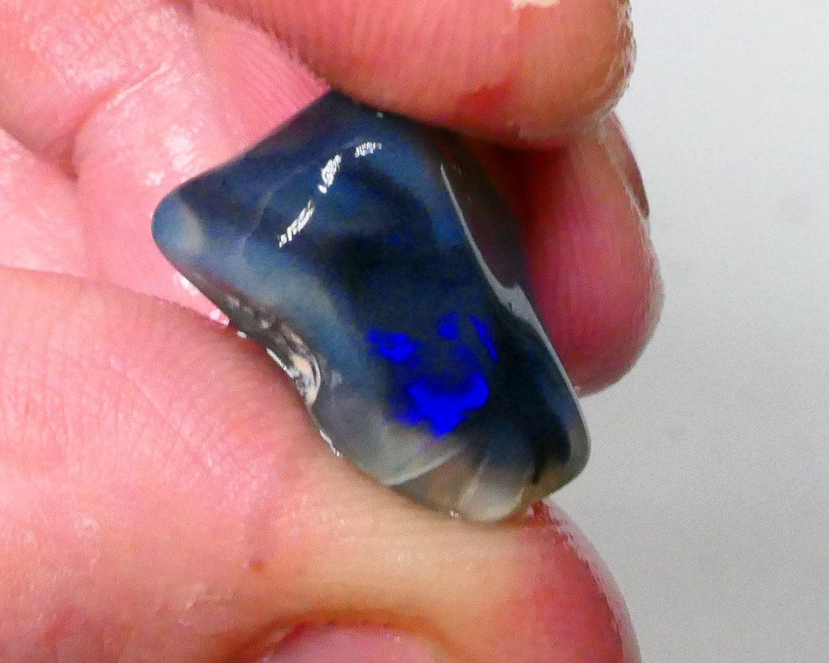 Tumbled black knobby opal rough 18.00cts Lighting Ridge Gorgeous Royal blues making an appearance Chase & cut 17x15x12mm  Lot B4-A584