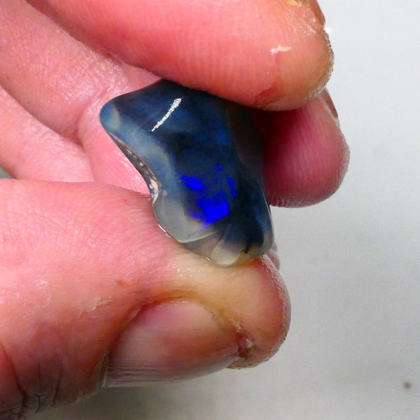 Tumbled black knobby opal rough 18.00cts Lighting Ridge Gorgeous Royal blues making an appearance Chase & cut 17x15x12mm  Lot B4-A584