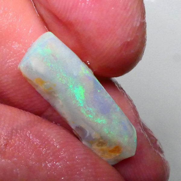 DEAL LONG RUB PENDANT? Dark base seam opal rub from Lightning Ridge gorgeous green stripe 24x8x3mm Lot B4-A607