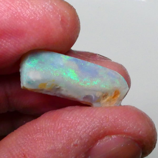 DEAL LONG RUB PENDANT? Dark base seam opal rub from Lightning Ridge gorgeous green stripe 24x8x3mm Lot B4-A607