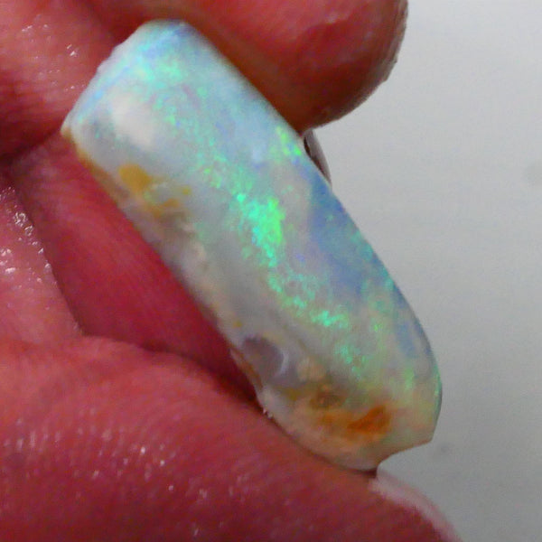 DEAL LONG RUB PENDANT? Dark base seam opal rub from Lightning Ridge gorgeous green stripe 24x8x3mm Lot B4-A607