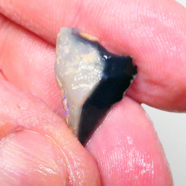 Clipped Dark Base knobby opal rough of Lighting Ridge 7.75cts blue colours showing through the skin 20x13x7mm  Lot B4-A608