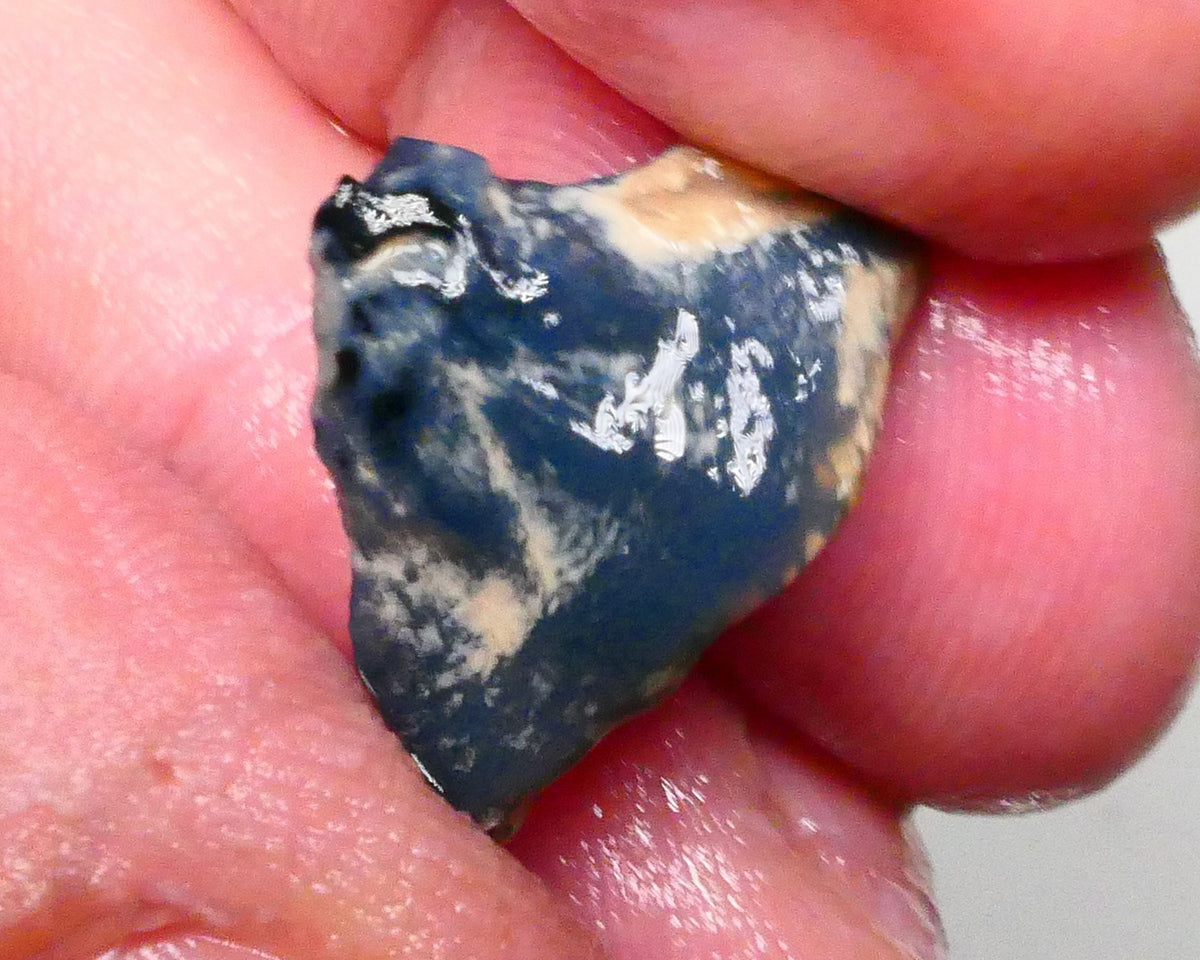 Clipped Dark Base knobby opal rough of Lighting Ridge 7.75cts blue colours showing through the skin 20x13x7mm  Lot B4-A608