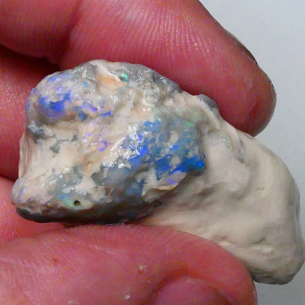 Big sized Lightning ridge knobby opal rough formation 77.00cts Dark base opal deposit with blue fires to gamble or collect 42x27x16mm Lot B4-A614