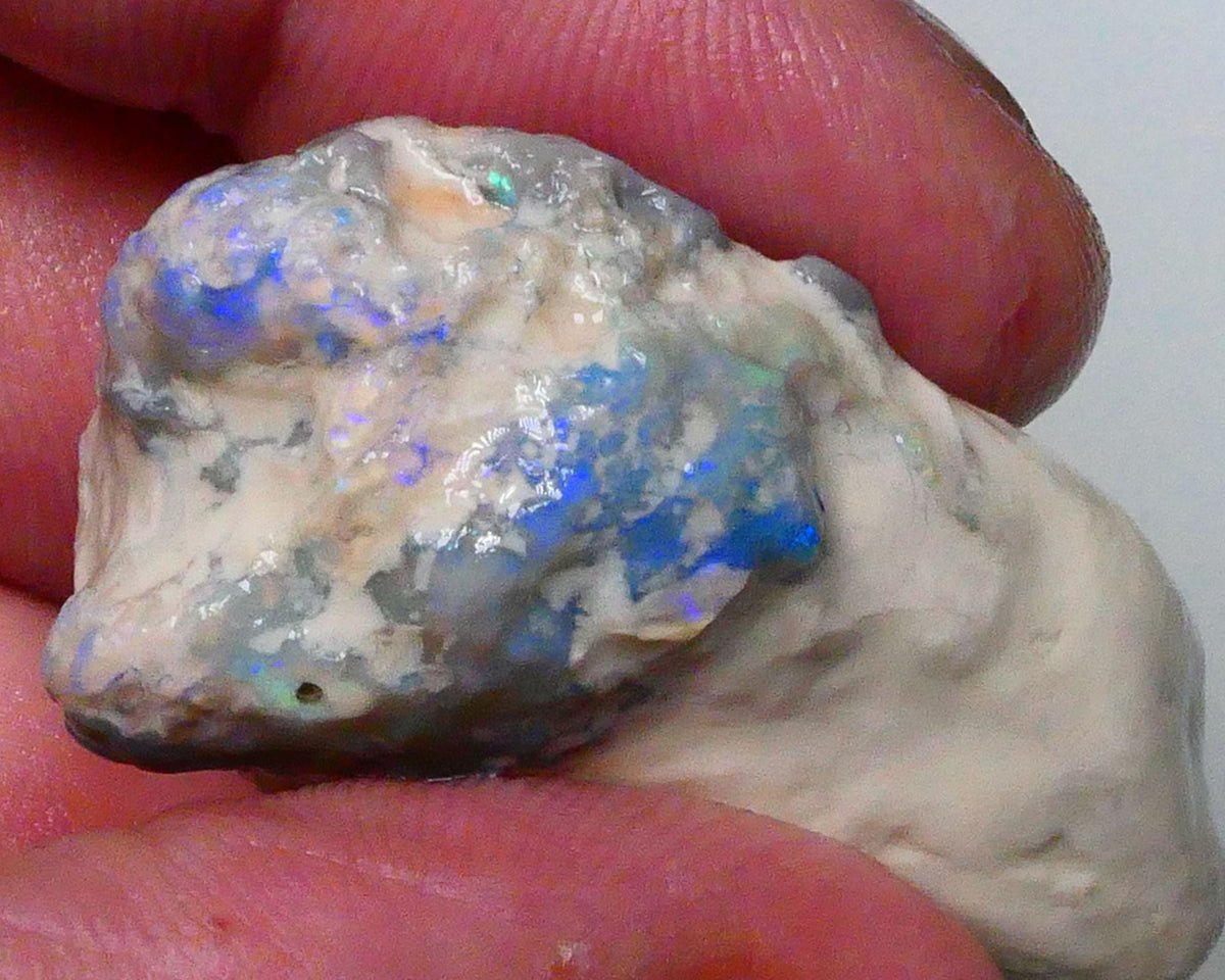 Big sized Lightning ridge knobby opal rough formation 77.00cts Dark base opal deposit with blue fires to gamble or collect 42x27x16mm Lot B4-A614