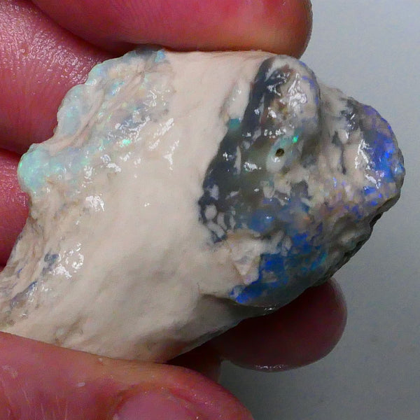 Big sized Lightning ridge knobby opal rough formation 77.00cts Dark base opal deposit with blue fires to gamble or collect 42x27x16mm Lot B4-A614