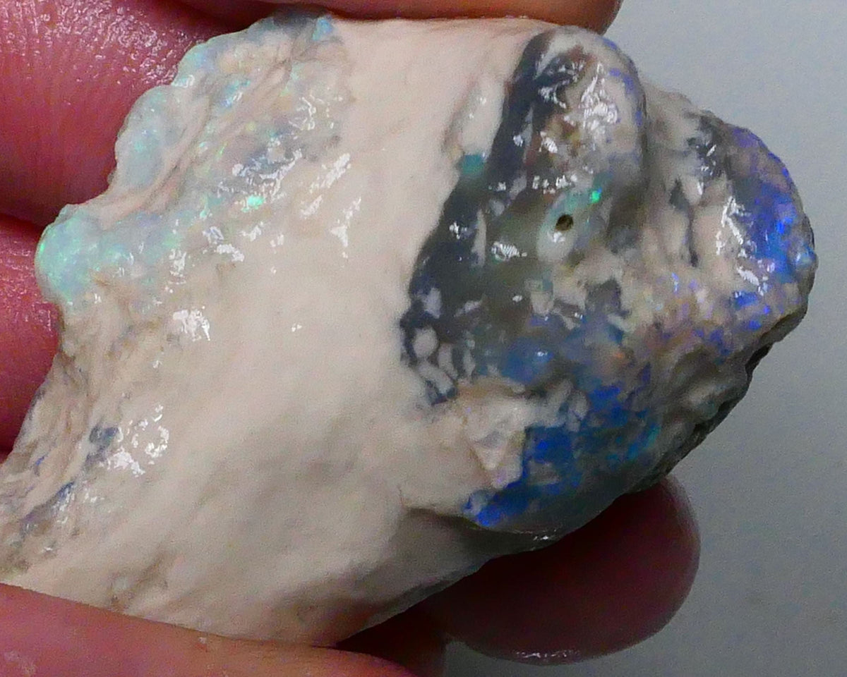 Big sized Lightning ridge knobby opal rough formation 77.00cts Dark base opal deposit with blue fires to gamble or collect 42x27x16mm Lot B4-A614