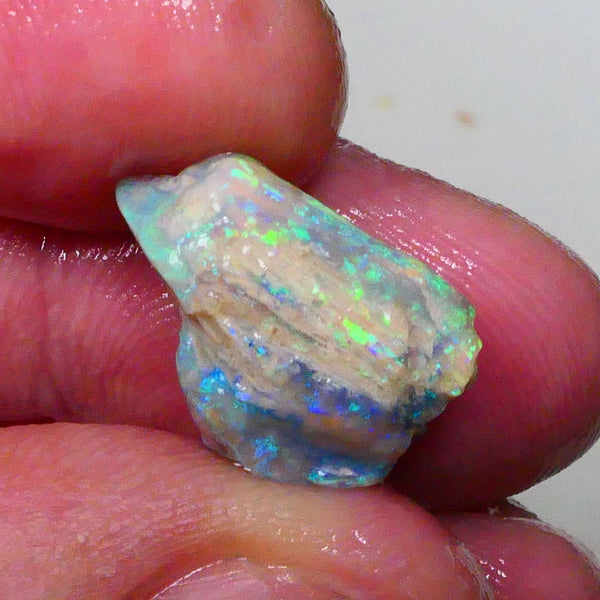 Gorgeous Multicolour stacked crystal opal bars 7.60cts Knobby opal rough of Lightning Ridge 17x12x8mm  Lot B4-A618