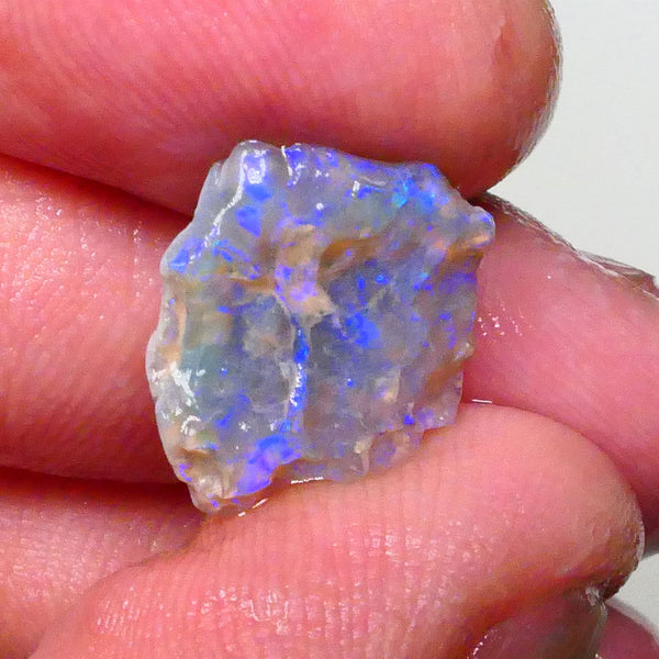 Untouched Dark Crystal knobby opal rough of Lightning Ridge 4.70cts Loaded with blues 16x14x5mm  Lot B4-A619