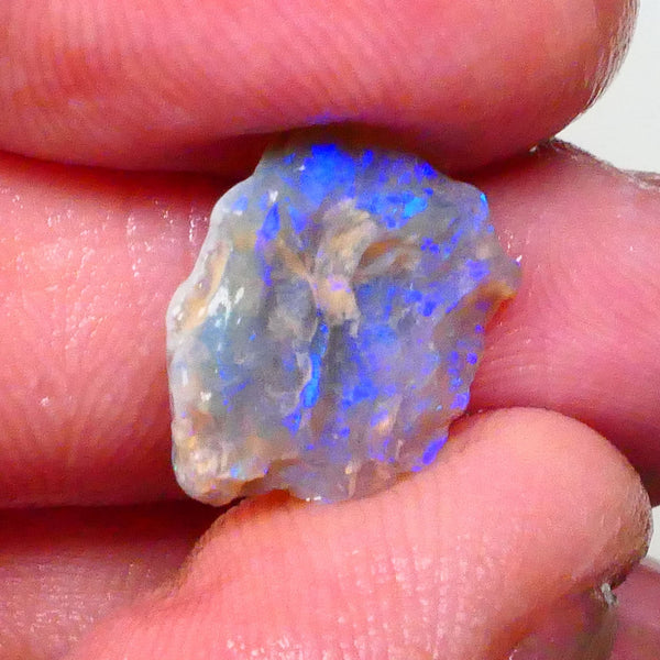 Untouched Dark Crystal knobby opal rough of Lightning Ridge 4.70cts Loaded with blues 16x14x5mm  Lot B4-A619
