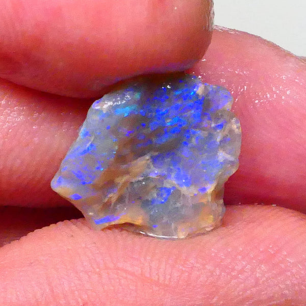 Untouched Dark Crystal knobby opal rough of Lightning Ridge 4.70cts Loaded with blues 16x14x5mm  Lot B4-A619