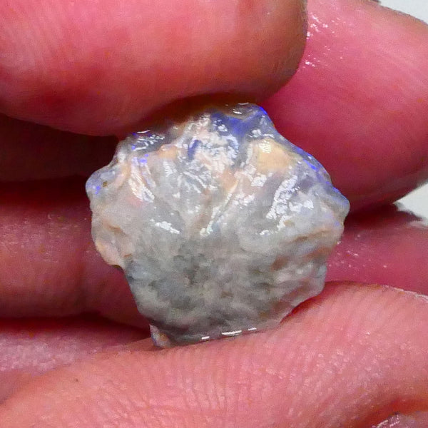 Untouched Dark Crystal knobby opal rough of Lightning Ridge 4.70cts Loaded with blues 16x14x5mm  Lot B4-A619