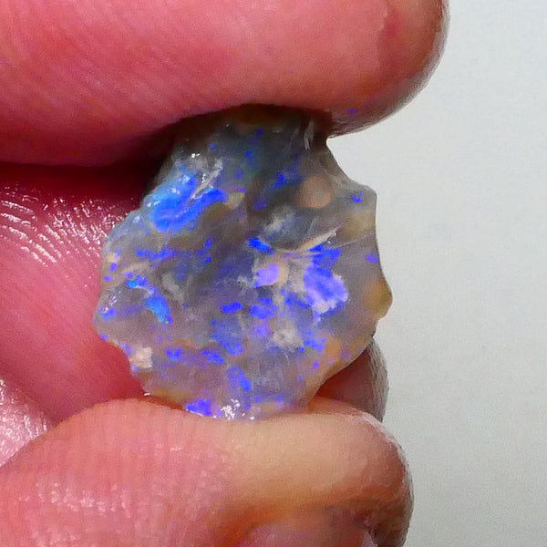 Untouched Dark Crystal knobby opal rough of Lightning Ridge 4.70cts Loaded with blues 16x14x5mm  Lot B4-A619