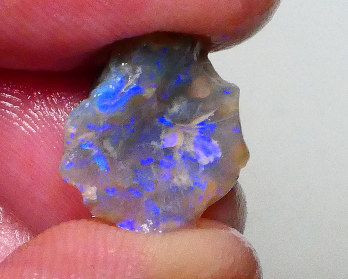 Untouched Dark Crystal knobby opal rough of Lightning Ridge 4.70cts Loaded with blues 16x14x5mm  Lot B4-A619