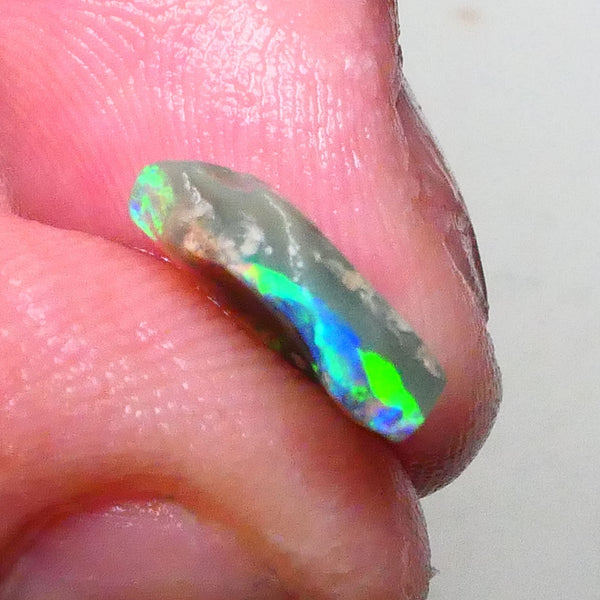 Bright & grogeous Greens & blues 2.10cts Lighting Ridge Opalised wood fossil rough 12x11x3mm Lot B4-A621