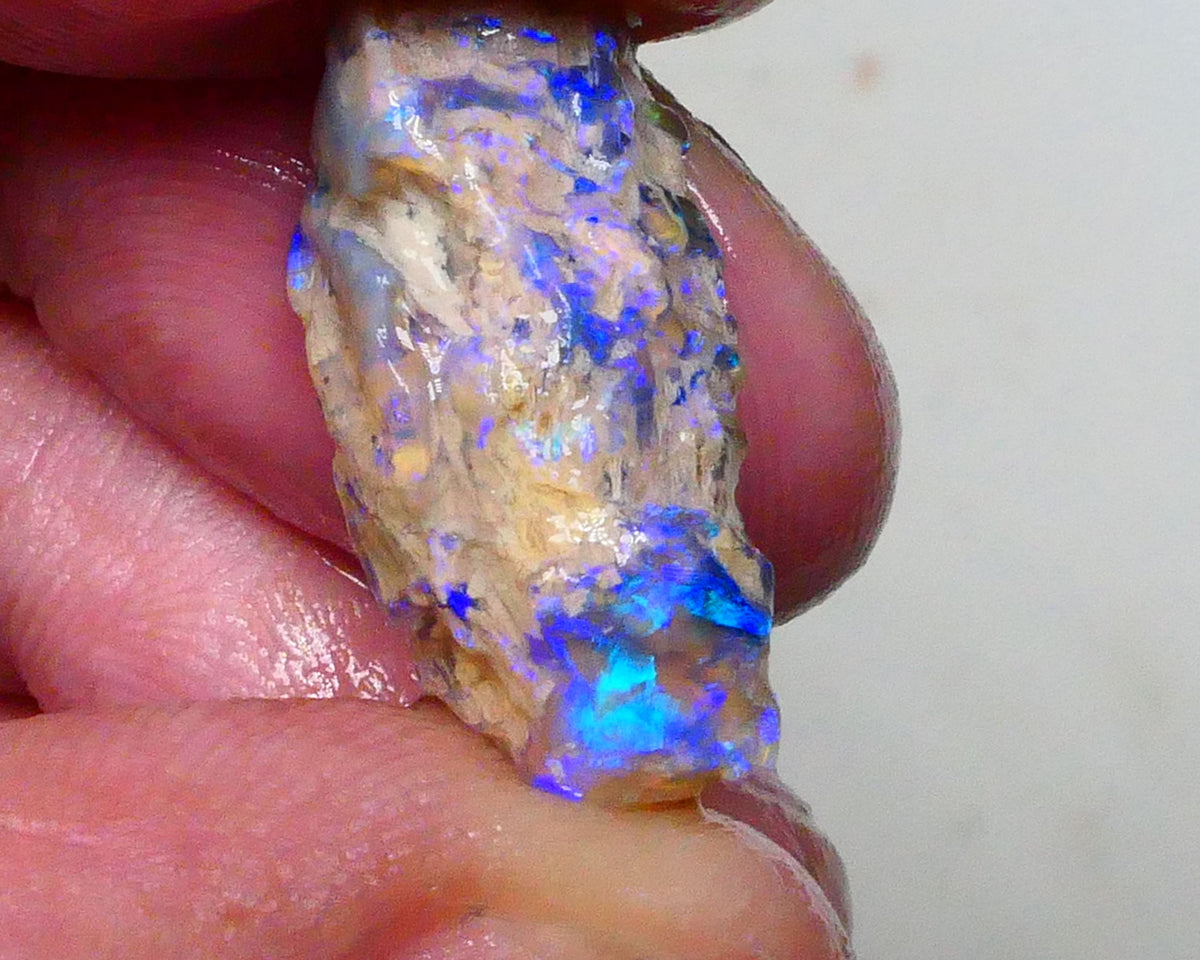 Stunning Opalised Fossil/knobby opal rough 24x12x10mm Bright Blues/Greens Collect or carve 24x12x10mm  Lot B4-A624