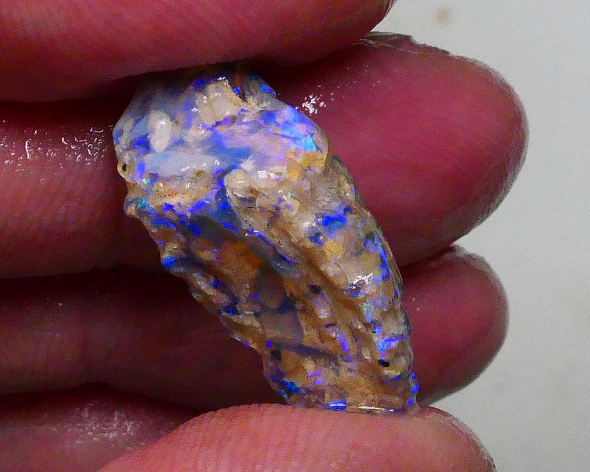 Stunning Opalised Fossil/knobby opal rough 24x12x10mm Bright Blues/Greens Collect or carve 24x12x10mm  Lot B4-A624