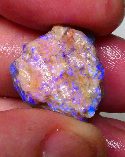 Ultra Brightness and Vibrancy Lighting Ridge Untouched knobby Gem 18.00cts Loaded with Purples & blues 19x18x12mm Just Lights up  Lot B4-A632