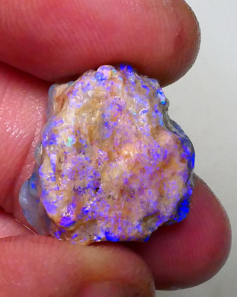 Ultra Brightness and Vibrancy Lighting Ridge Untouched knobby Gem 18.00cts Loaded with Purples & blues 19x18x12mm Just Lights up  Lot B4-A632