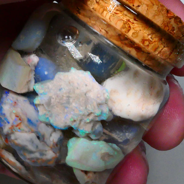 Knobby fossil & seam Potch & colours 215.00cts Blues/Green here to chase & gamble Lightning Ridge Material 24mm to chip size  Lot B4-A637