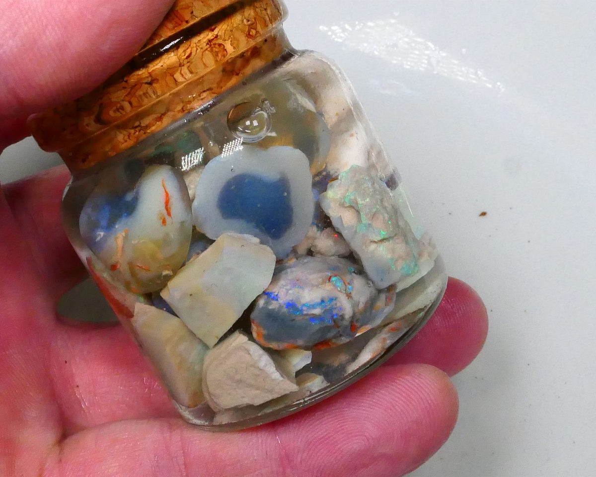 Knobby fossil & seam Potch & colours 215.00cts Blues/Green here to chase & gamble Lightning Ridge Material 24mm to chip size  Lot B4-A637